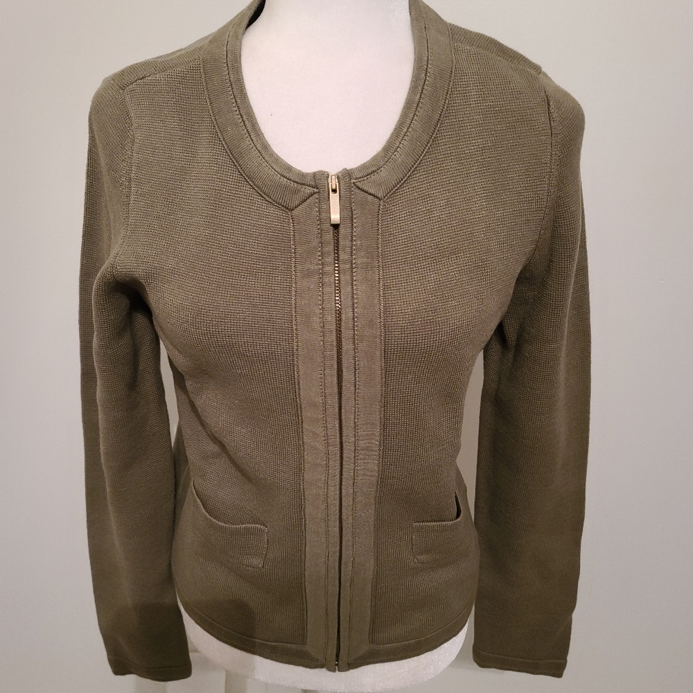 NWT TALBOTS ZIPPERED CARDIGAN